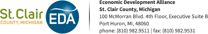 Economic Development Alliance, St. Clair County, MI | 100 McMorran Blvd. 4th Floor, Executive Suite B | Port Huron, MI, 48060 | phone: (810) 982.9511 | fax: (810) 982.9531